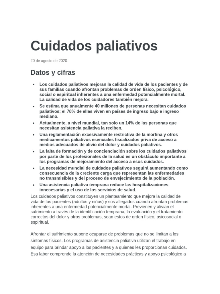 Cuidados Paliativos | PDF | Cuidado de la salud | Cuidados paliativos