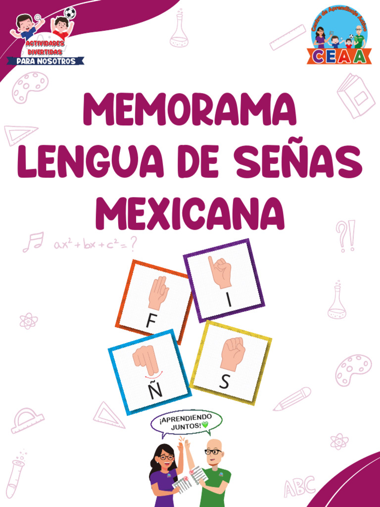 Memorama Lengua de Señas Mexicana | PDF | Lenguaje de señas | Comunicación  humana, image size:768x1024