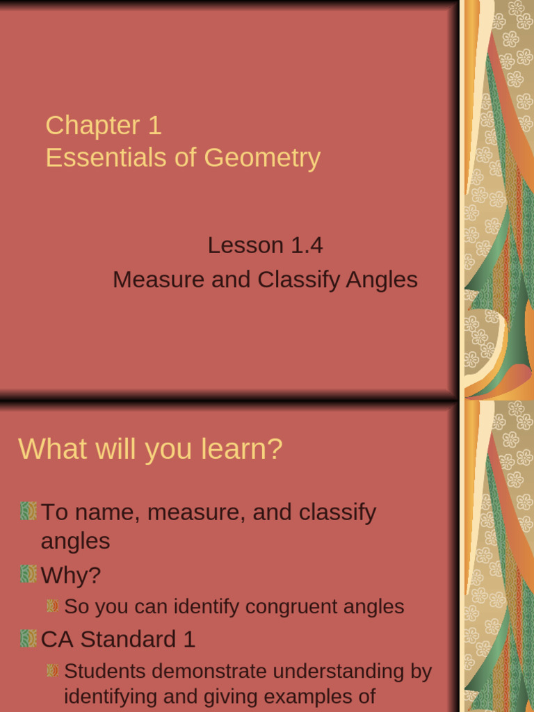 Measure and Classify Angles in Geometry | PDF | Geometry | Classical ...