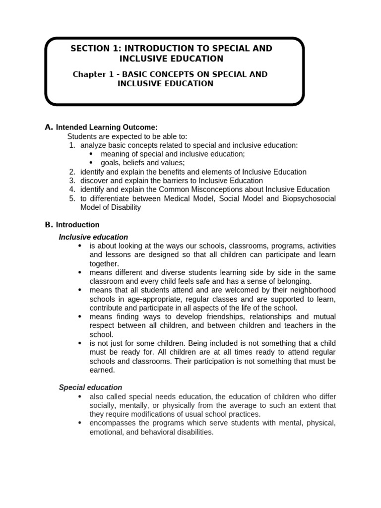 Understanding Inclusive Education Concepts | PDF | Inclusion (Education ...