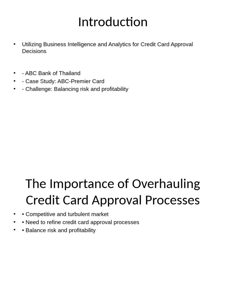 ABC Bank Credit Card Approval Presentation | PDF | Analytics | Risk