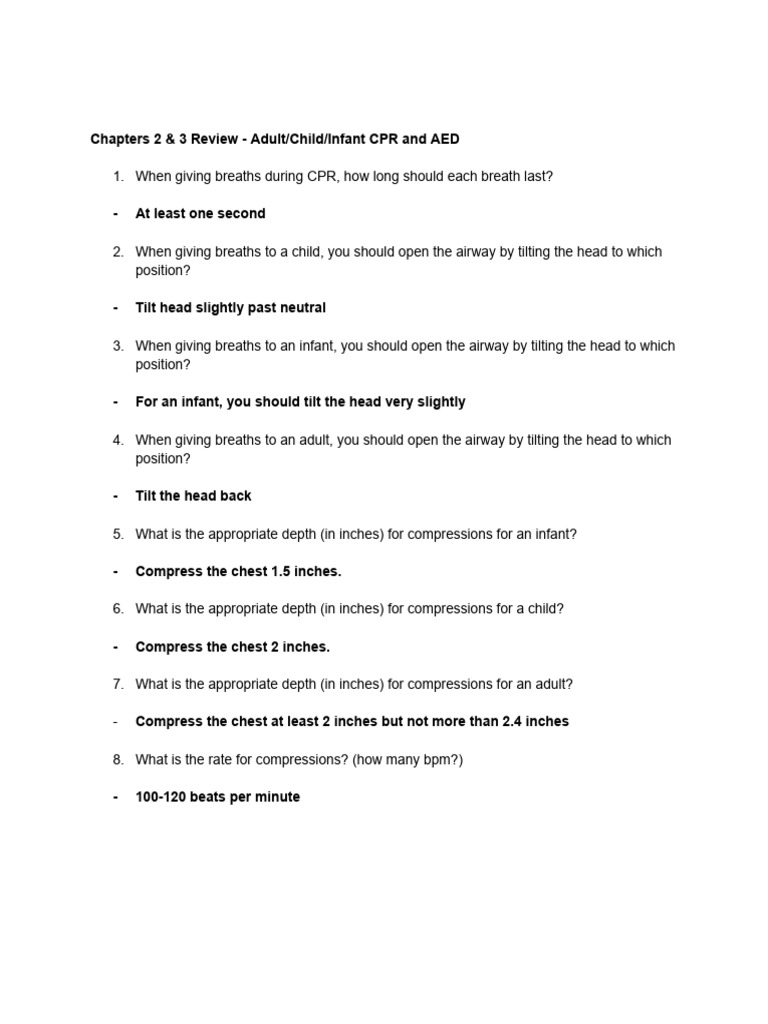 CPR and AED Guidelines for All Ages | PDF | Cardiopulmonary ...