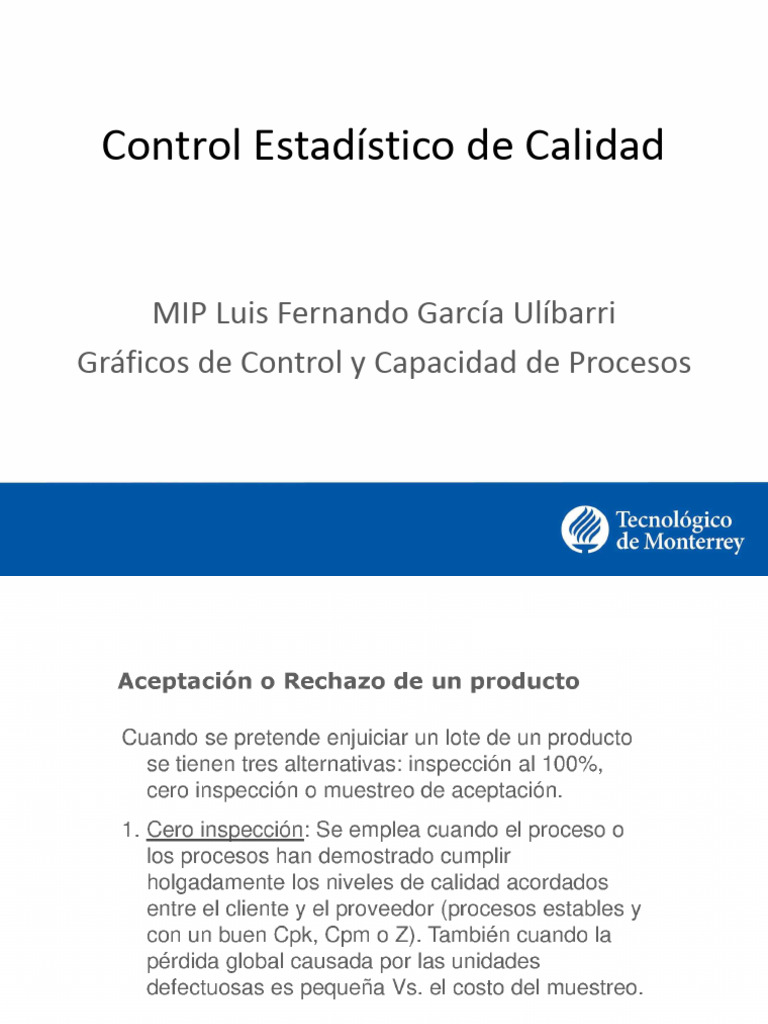 Control Estadístico de Calidad en Procesos | PDF