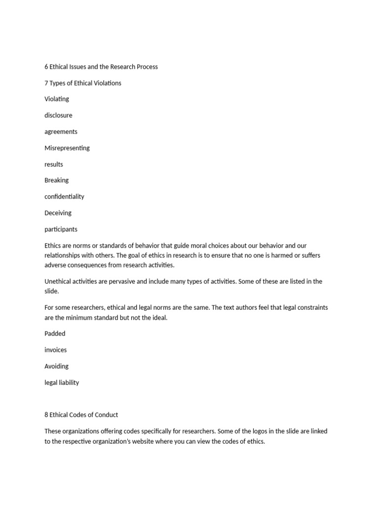 6 Ethical Issues and The Research Process | PDF | Informed Consent ...