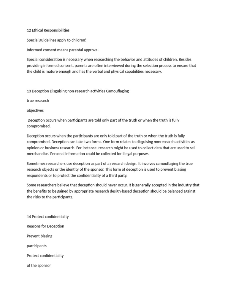 Ethical Guidelines for Research Practices | PDF | Deception | Informed ...