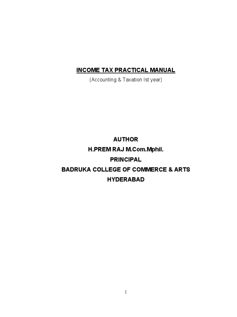 Income Tax Practical Manual for Students | PDF | Expense | Loans