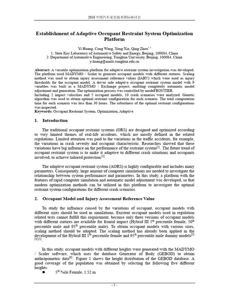 Adaptive Restraint System Optimization | PDF | Mathematical ...