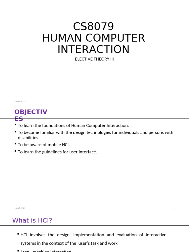 HCI UNIT 1.1 | PDF | Perception | Human–Computer Interaction