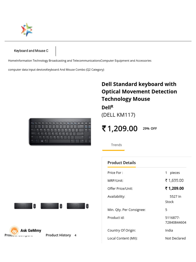 Dell KM117 Keyboard and Mouse Combo | PDF | Computer Keyboard | Computing