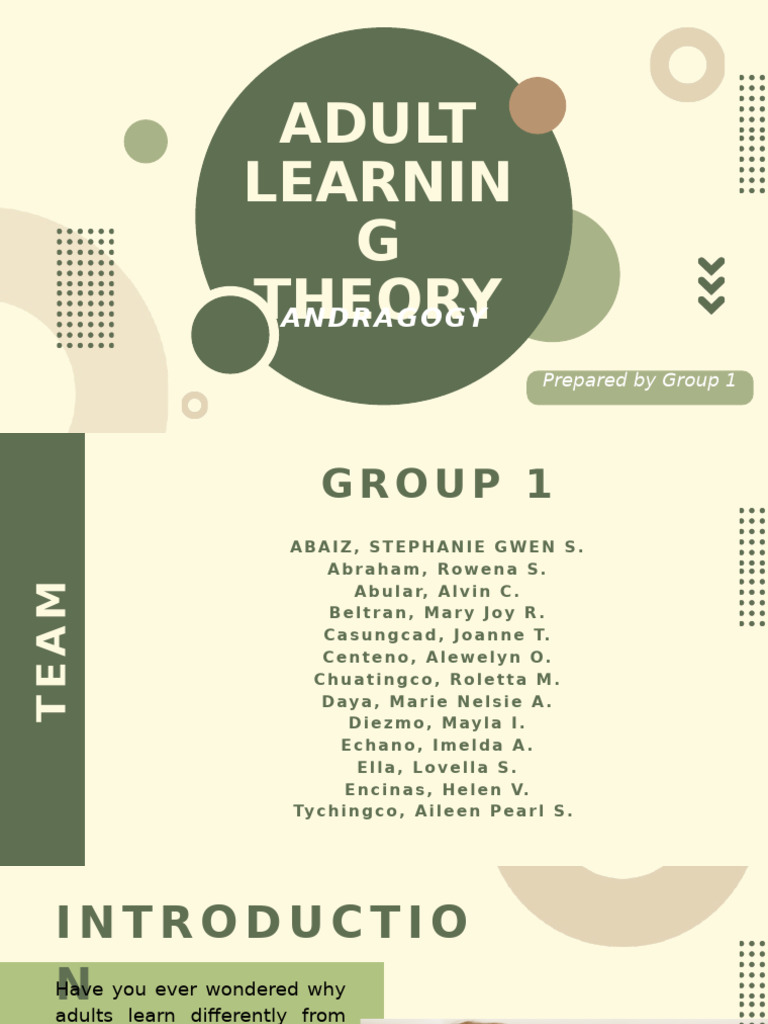 Understanding Andragogy in Adult Learning | PDF | Learning | Learning ...