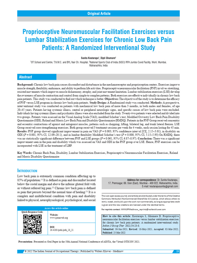 Proprioceptive Neuromuscular Facilitation.6 | PDF | Low Back Pain ...