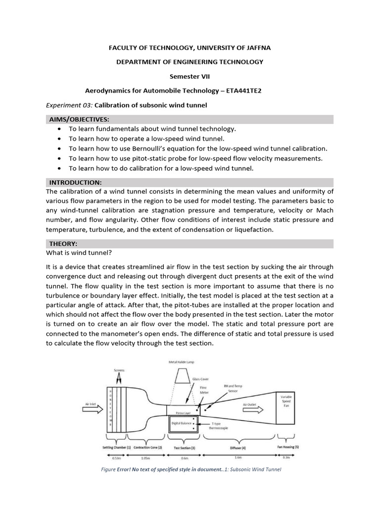 Experiment 03 | PDF | Wind Tunnel | Fluid Dynamics