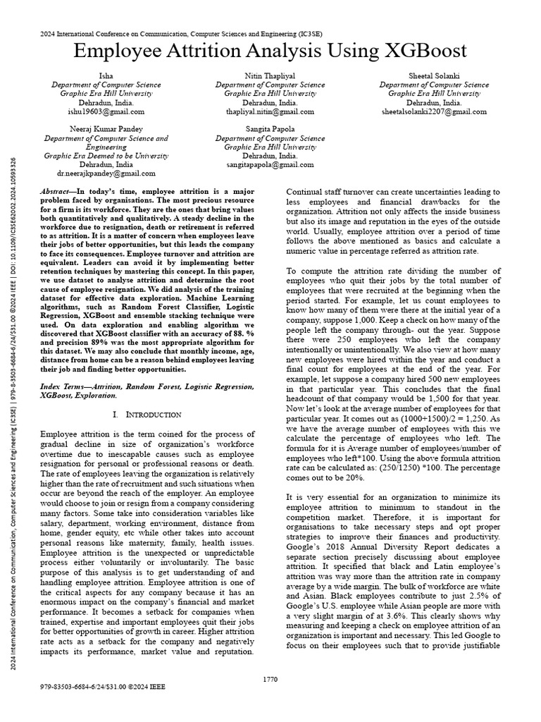 Employee Attrition Analysis Using XGBoost | PDF | Machine Learning ...
