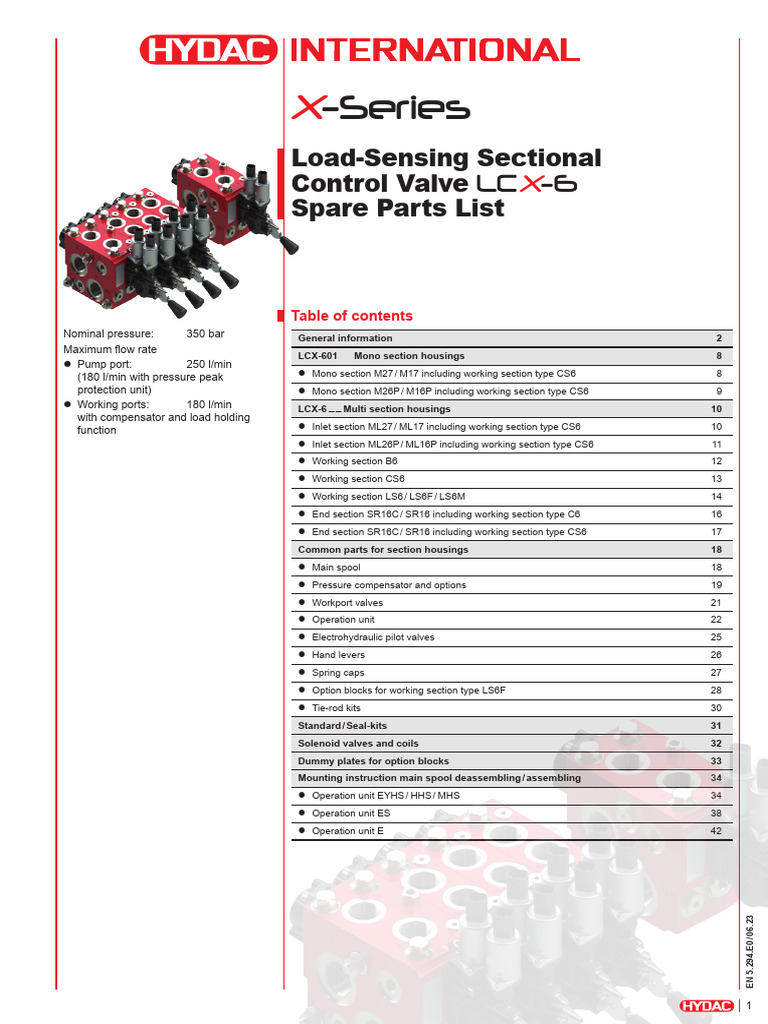 HIAB Sectional Control Valve Parts | PDF | Valve | Screw