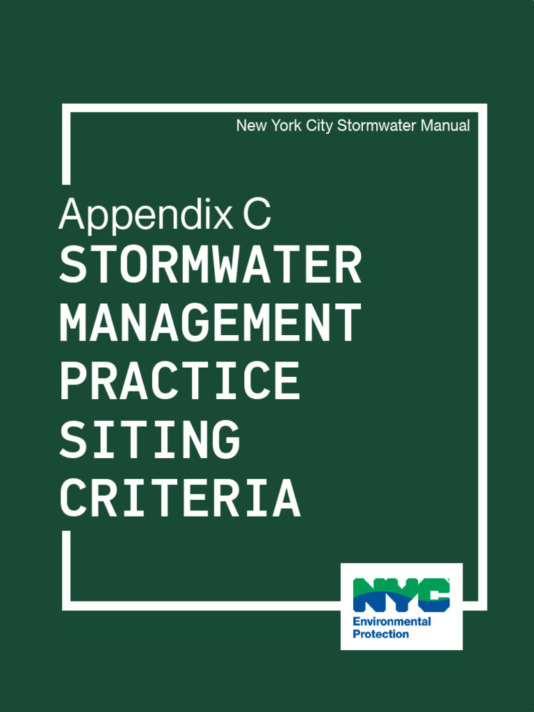 NYC Stormwater Manual: Appendix C Criteria | PDF