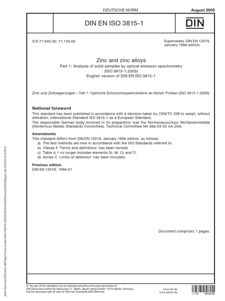DIN EN ISO 3815-1 2005 | PDF