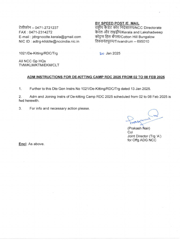 De-Kitting Camp Instructions for RDC 2025 | PDF | Military Organization ...