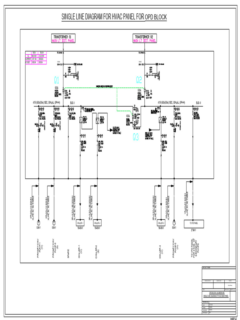 HVAC Main Panel Single Line Diagram | PDF