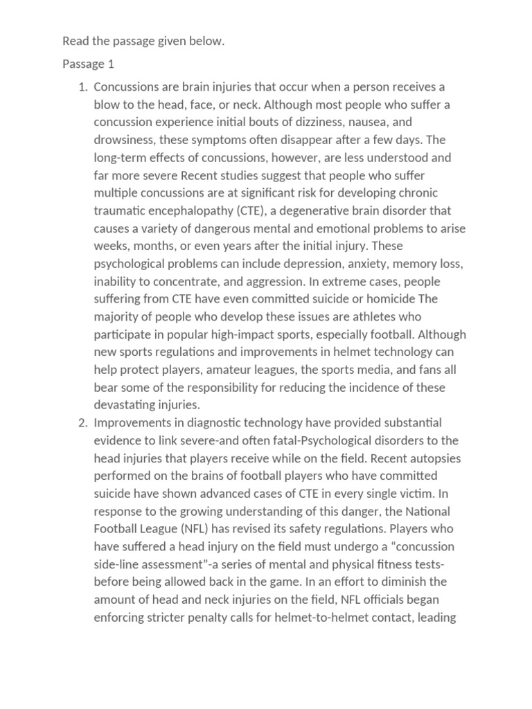 Document | PDF | Concussion | Chronic Traumatic Encephalopathy