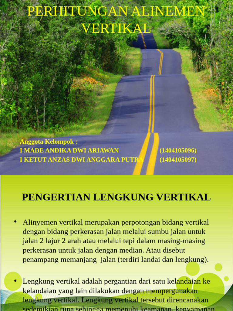 Laporan Geometrik Jalan Perhitungan Alinyemen Vertikal Ver. 2.0.69 | PDF