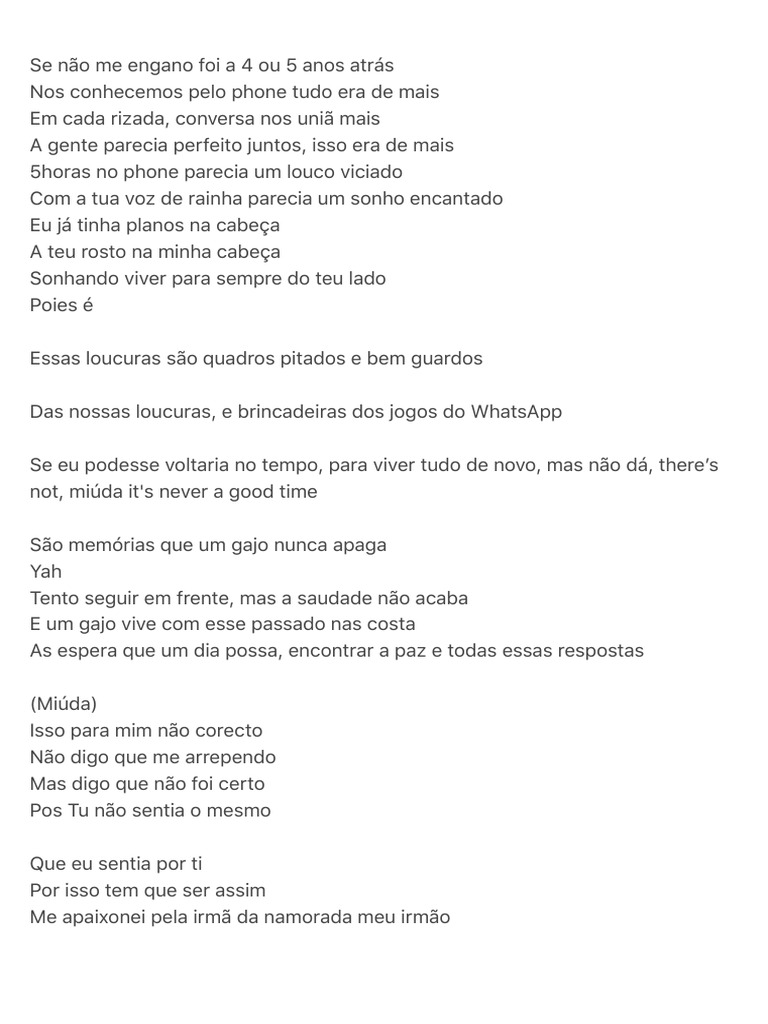 Memórias de um Amor Não Correspondido | PDF