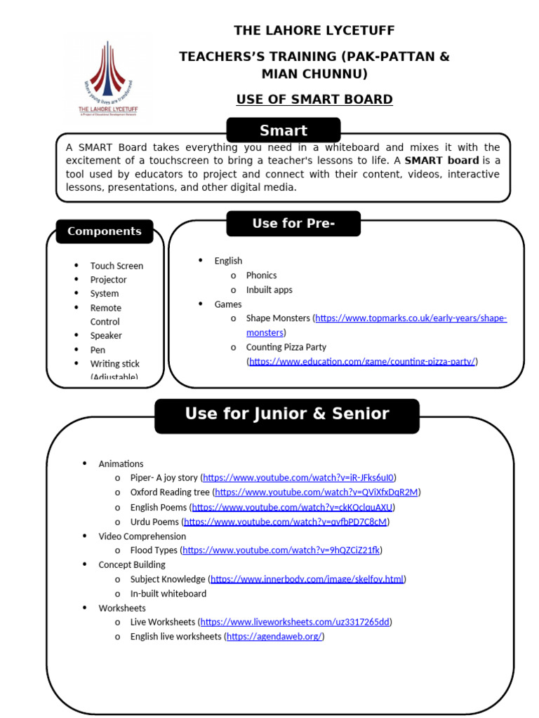 Smart Board Training for Educators | PDF