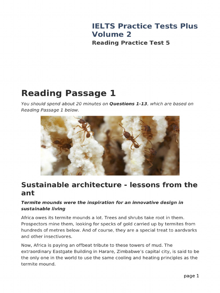 PTP2 Reading Test 5 | PDF