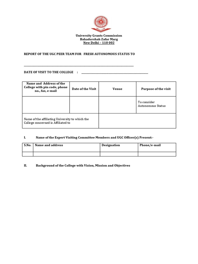 UGC Peer Team Report on College Autonomy | PDF | Libraries | College
