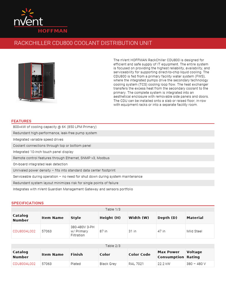 nVent Hoffman CDU800 Overview | PDF | Electrical Engineering ...