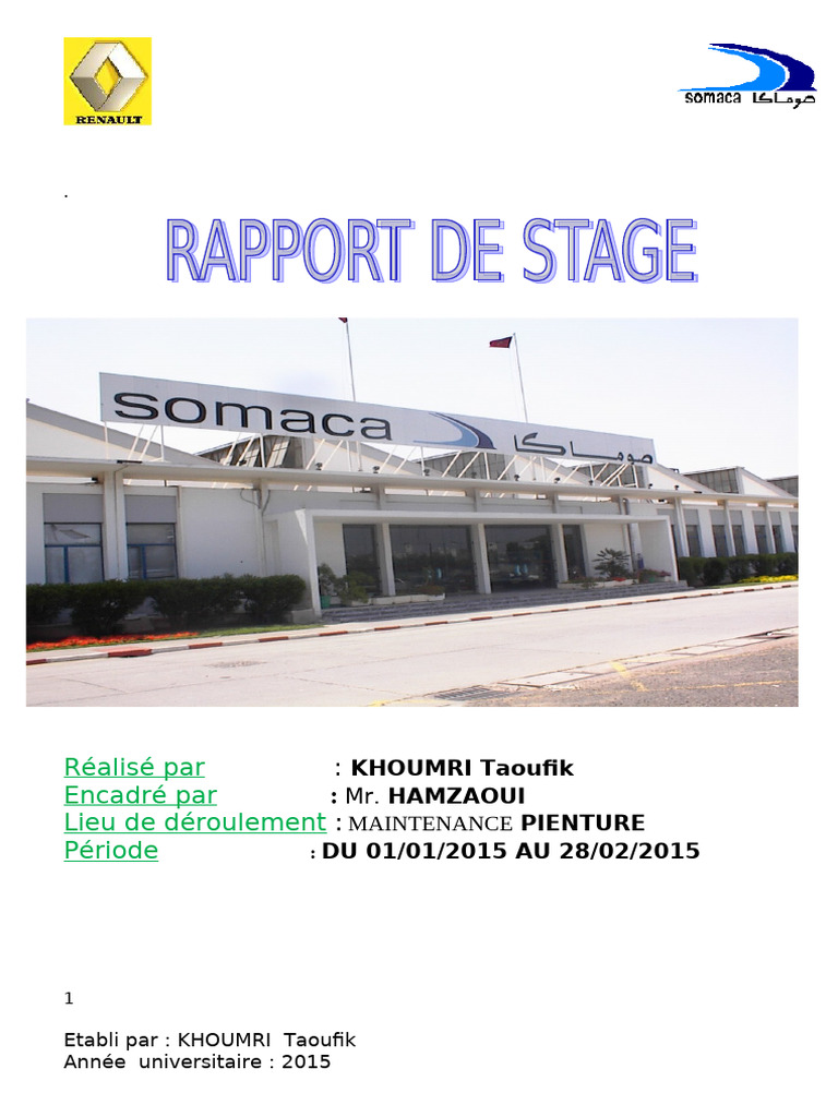Rapport sur la SOMACA et son activité | PDF | Renault | Peinture