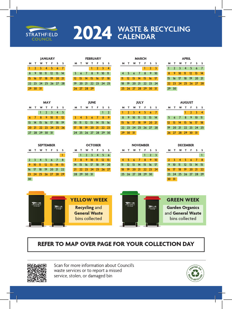 Strathfield Waste Collection Calendar 2024 | PDF | Waste | Recycling