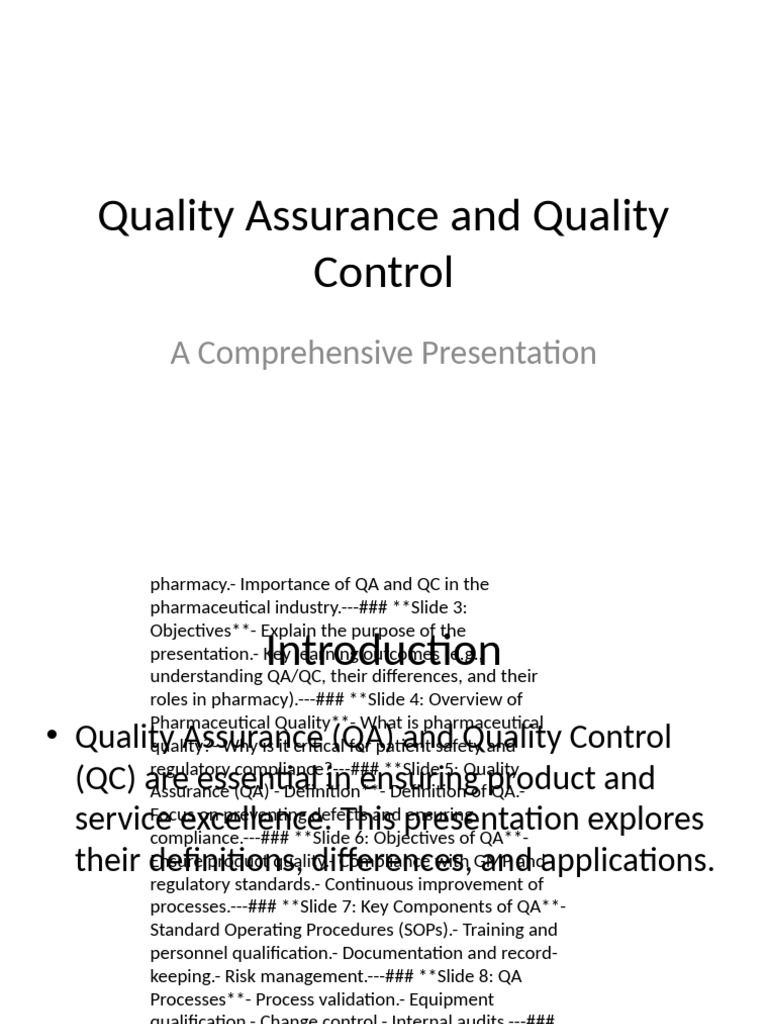 QA and QC in Pharmaceutical Industry | PDF | Quality Assurance | Quality