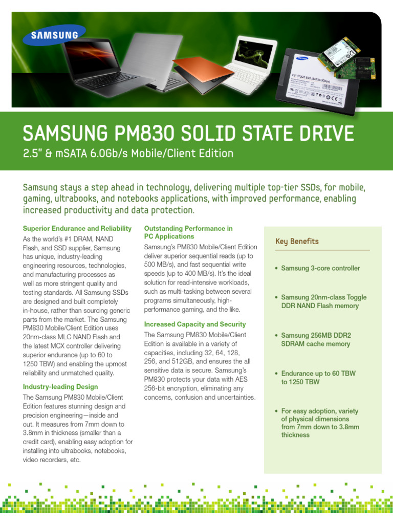 Samsung SSD mSATA MZ7LN512HAJQ-00000 | PDF | Solid State Drive | Flash ...