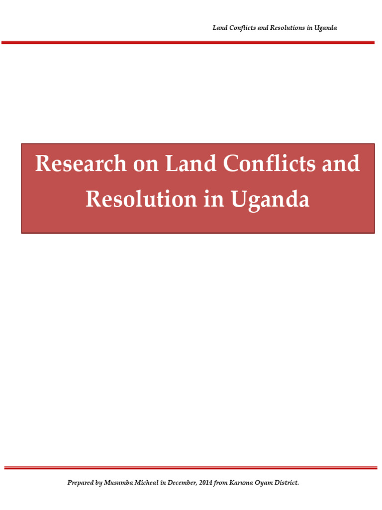 Causes and Solutions for Land Conflicts in Uganda | PDF | Lord's ...