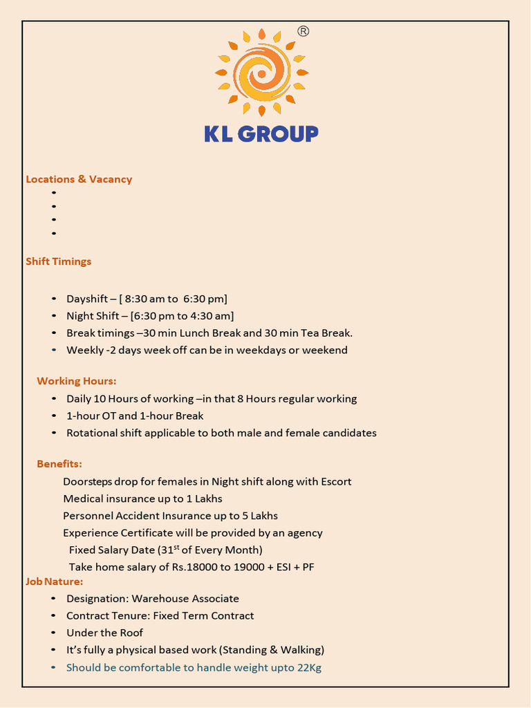 Warehouse Associate Job Overview | PDF