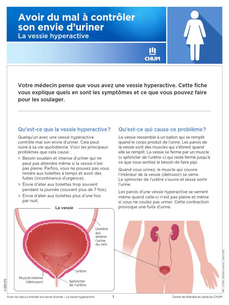 Vessie hyperactive : symptômes et solutions | PDF | Incontinence ...