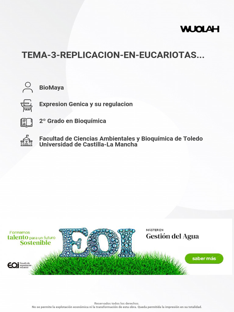 Replicación del ADN en Eucariotas | PDF | Replicación De Adn | Adn