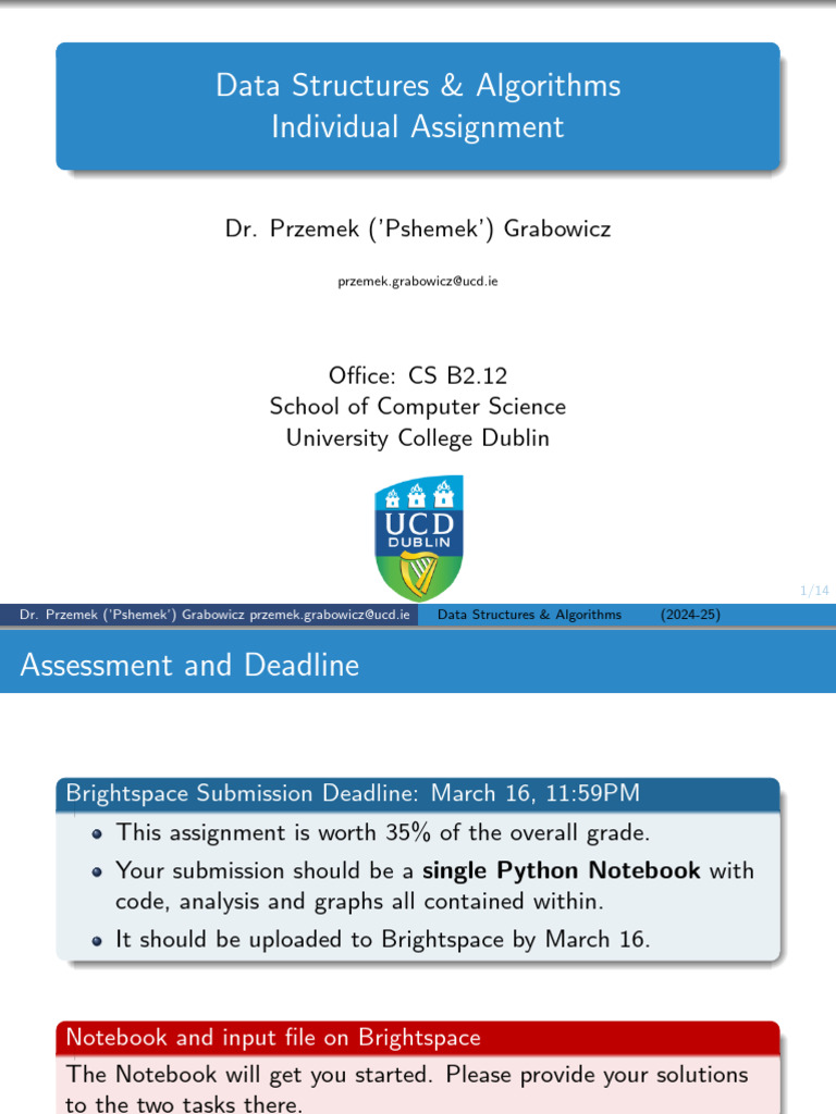 COMP20230 Individual Assignment | PDF | Algorithms | Data Structure