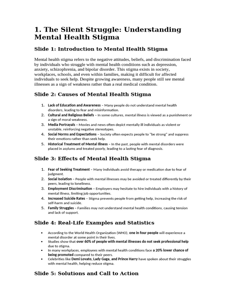 Understanding Mental Health Stigma | PDF | Mental Disorder | Mental Health
