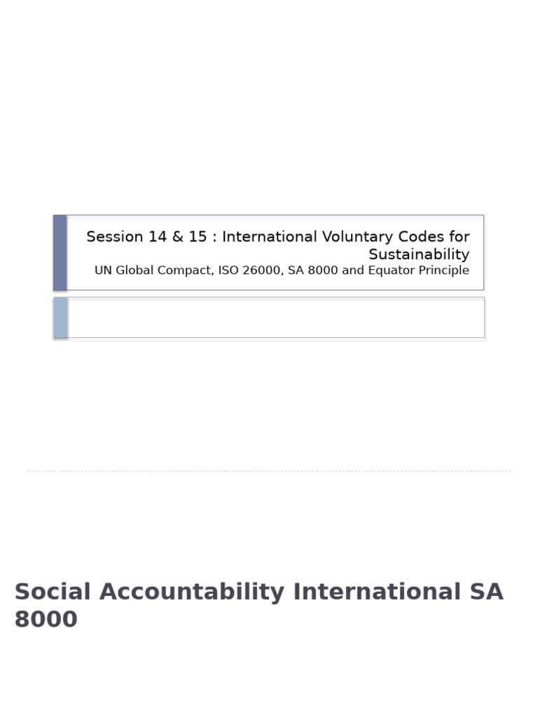 International Codes for Sustainability | PDF | Sustainability | Risk