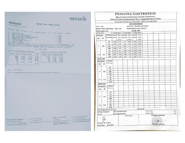 CT Energy Meter Test Report | PDF