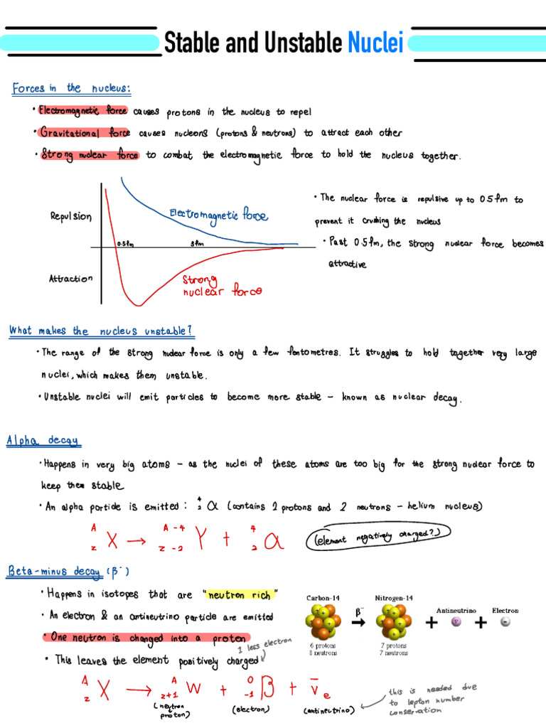 Stable and Unstable Nuclei - FactRecall | PDF | Atomic Nucleus ...