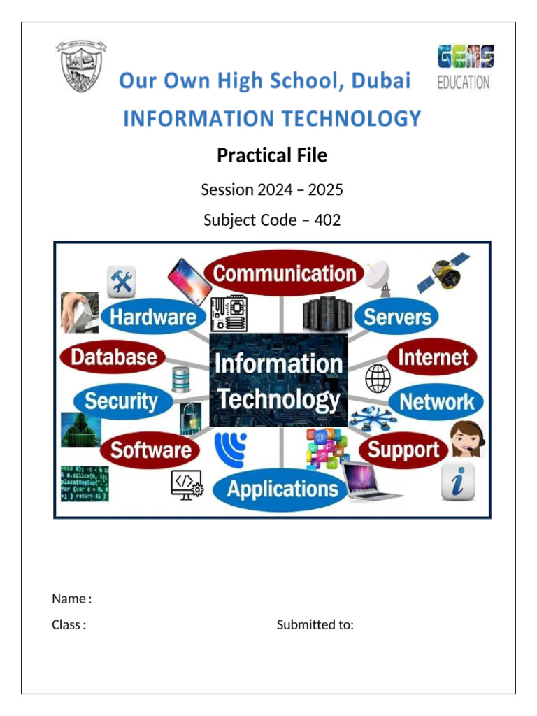 Practical File: Session 2024 - 2025 Code - 402 | PDF | Computing | Software