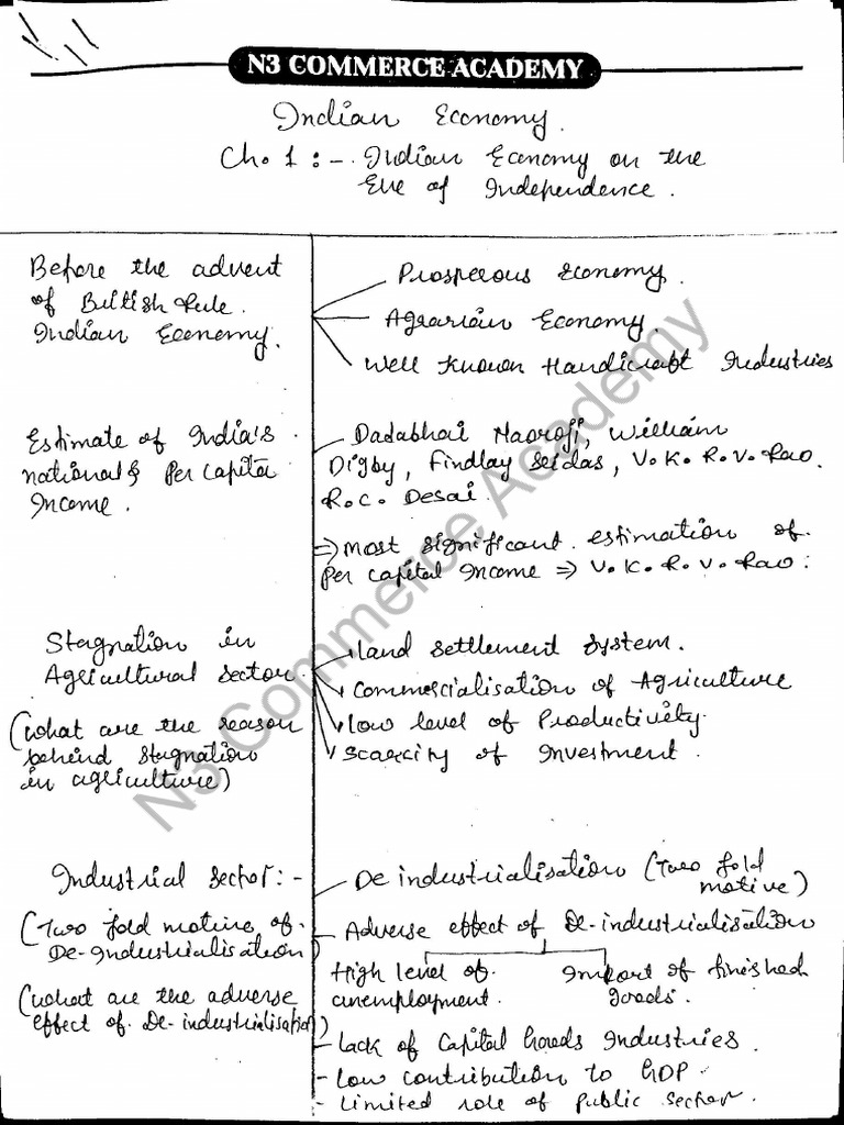Indian Eco - Short Notes - Imp Ques | PDF