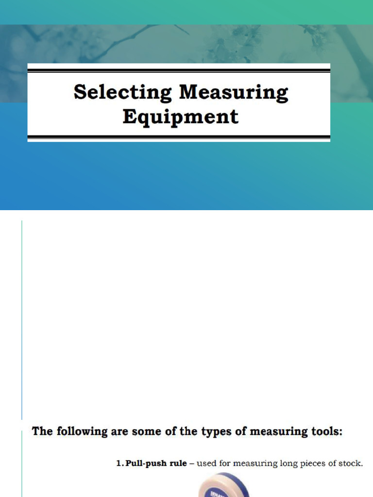 Measuring Tools: Student Learning Goals | PDF