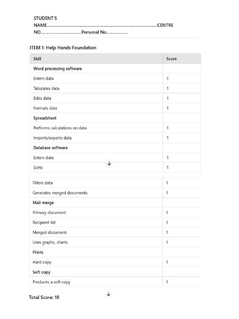 840 2 score sheet | PDF