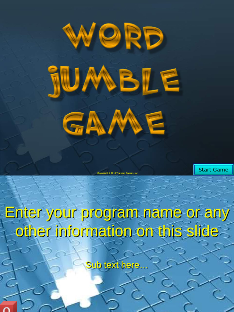 Word Jumble Team Building Game | PDF