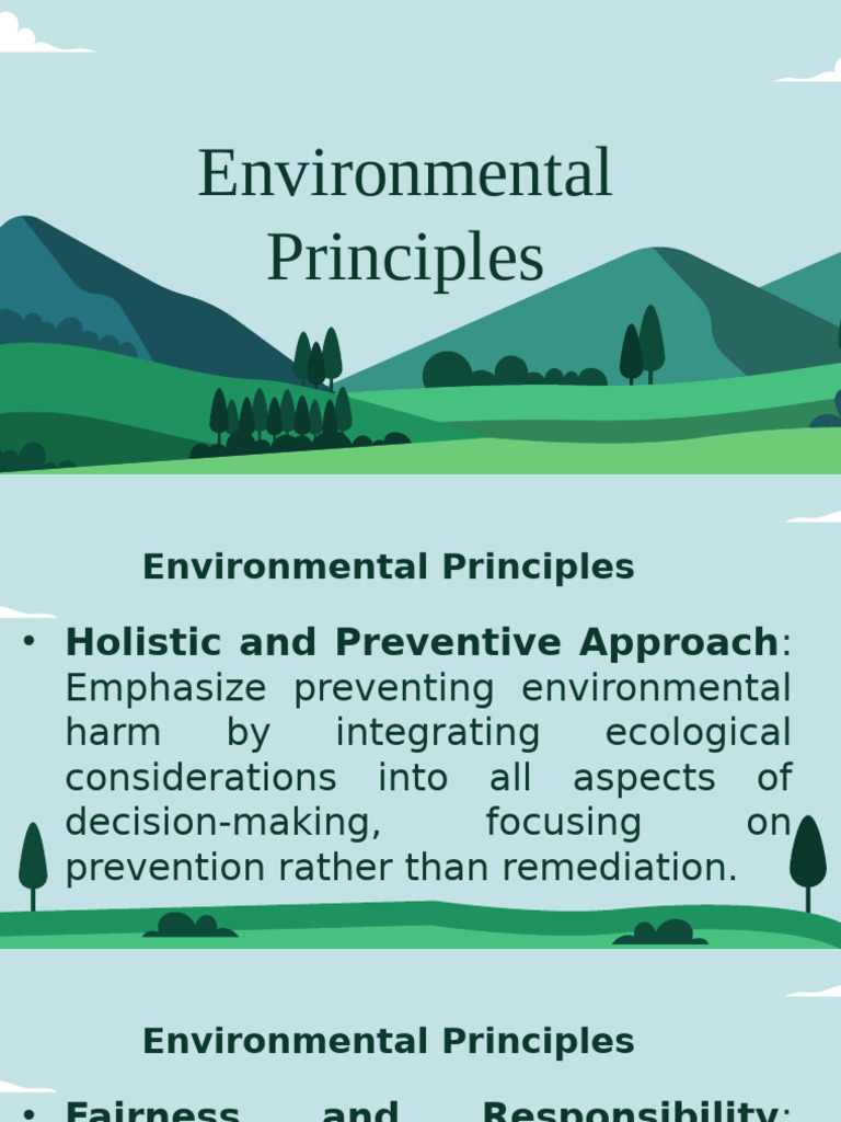 7 Key Environmental Principles Explained | PDF | Sustainability ...