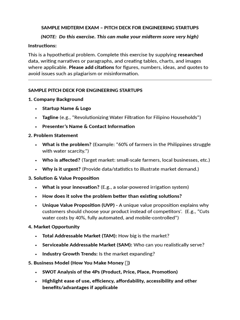 Sample Pitch Deck For Engineering Startups | PDF | Pricing | Marketing