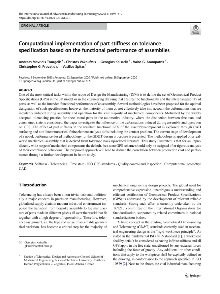 Computational Implementation of Part Sti | PDF | Engineering Tolerance ...